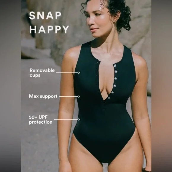 Andie Malibu One Piece Swimsuit Black Size XXXL - EUC - Picture 4 of 8